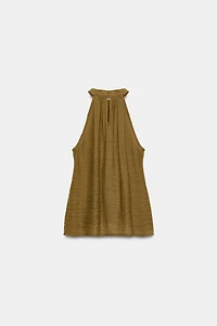 RUCHED HALTER TOP