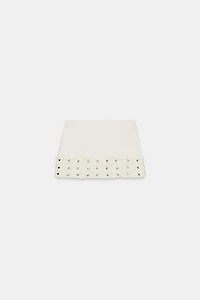RUFFLED STUDDED MINI SKIRT