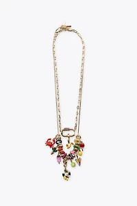 PACK OF 2 METAL CHARM NECKLACES