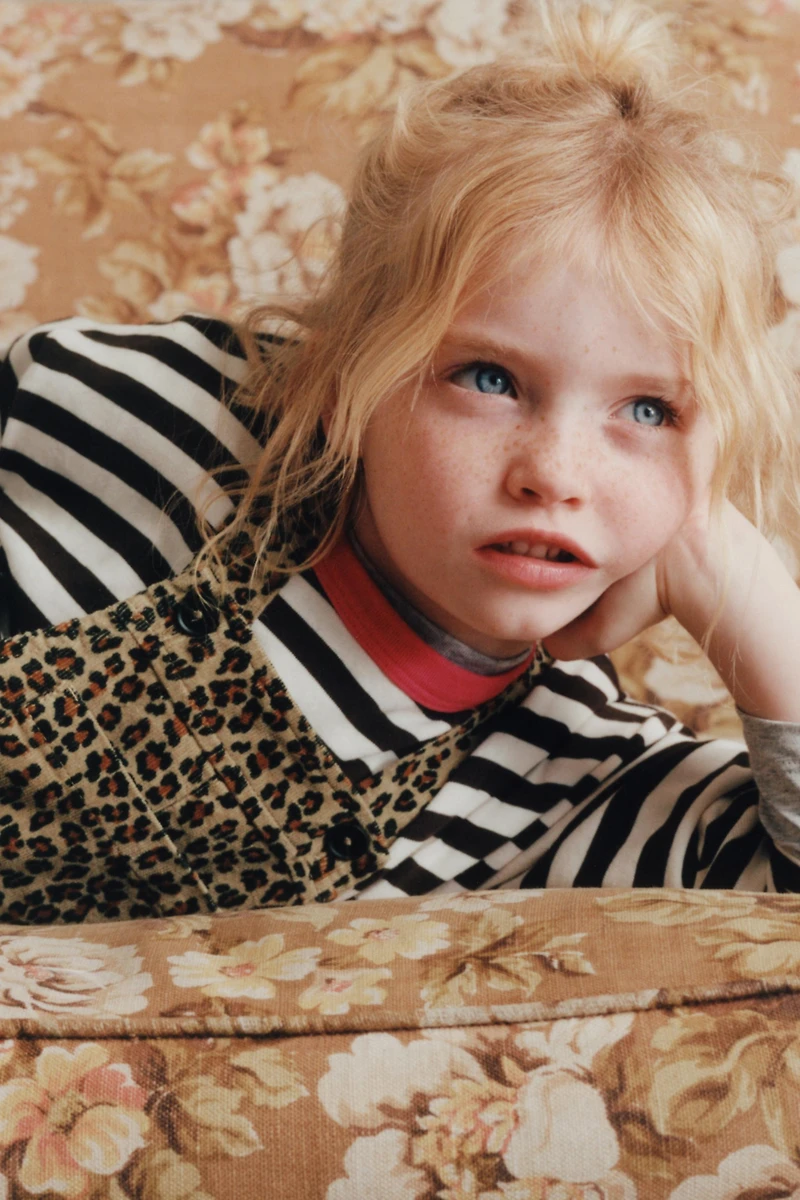 FINE WALED CORDUROY ANIMAL PRINT OVERALLS