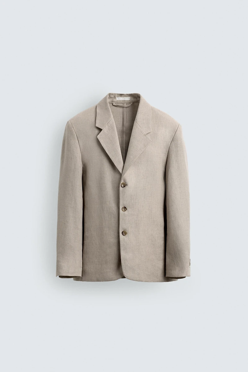 RELAXED FIT COTTON - LINEN SUIT BLAZER