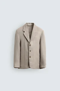 RELAXED FIT COTTON - LINEN SUIT BLAZER