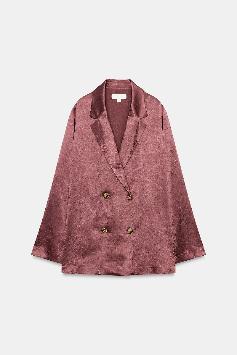 WRINKLED EFFECT FLOWY BLAZER