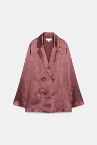 WRINKLED EFFECT FLOWY BLAZER