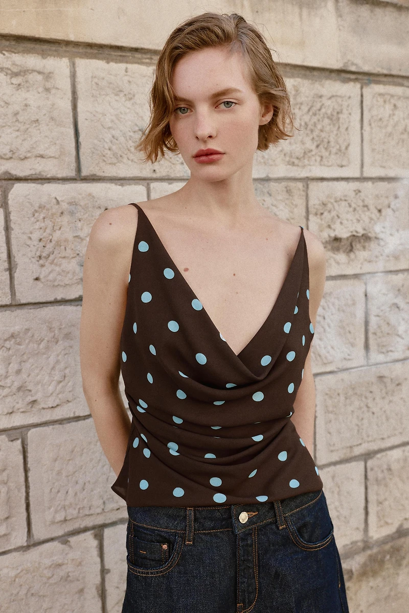 TOP FLUIDE À POIS