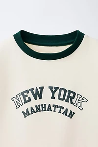 CONTRAST STRAIGHT INTERLOCK T-SHIRT