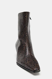 PRINTED HEEL ANKLE BOOTS