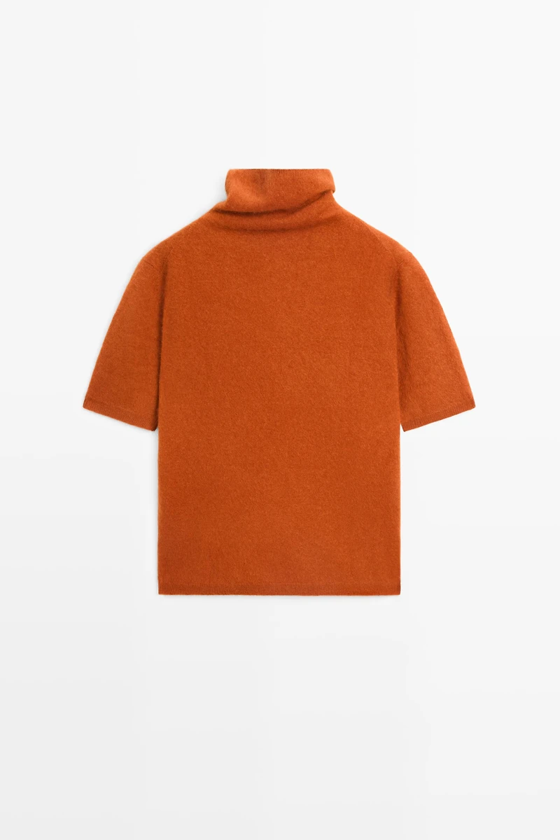 100% wool oversize short-sleeve knit sweater