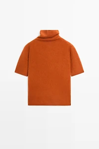 100% wool oversize short-sleeve knit sweater