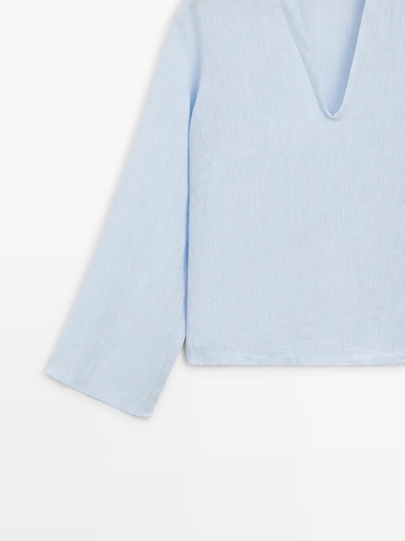 Chemise manches longues 100 % lin