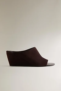 LEATHER WEDGE SANDALS