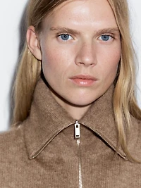 Plastron long fermeture Éclair 100 % cachemire