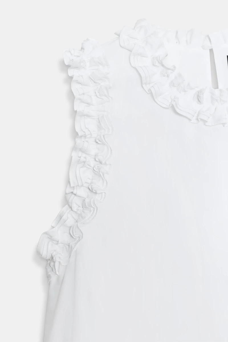 RUFFLED POPLIN DRESS