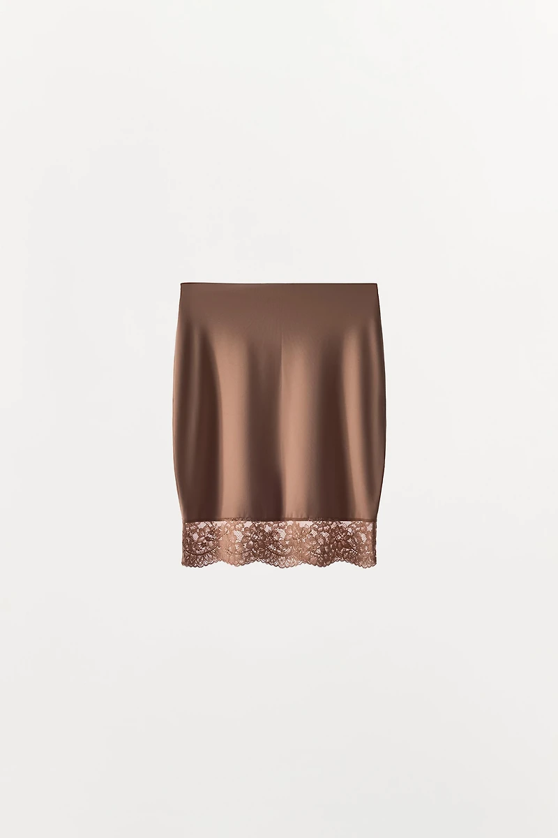 SKIRT WITH POLYAMIDE LACE