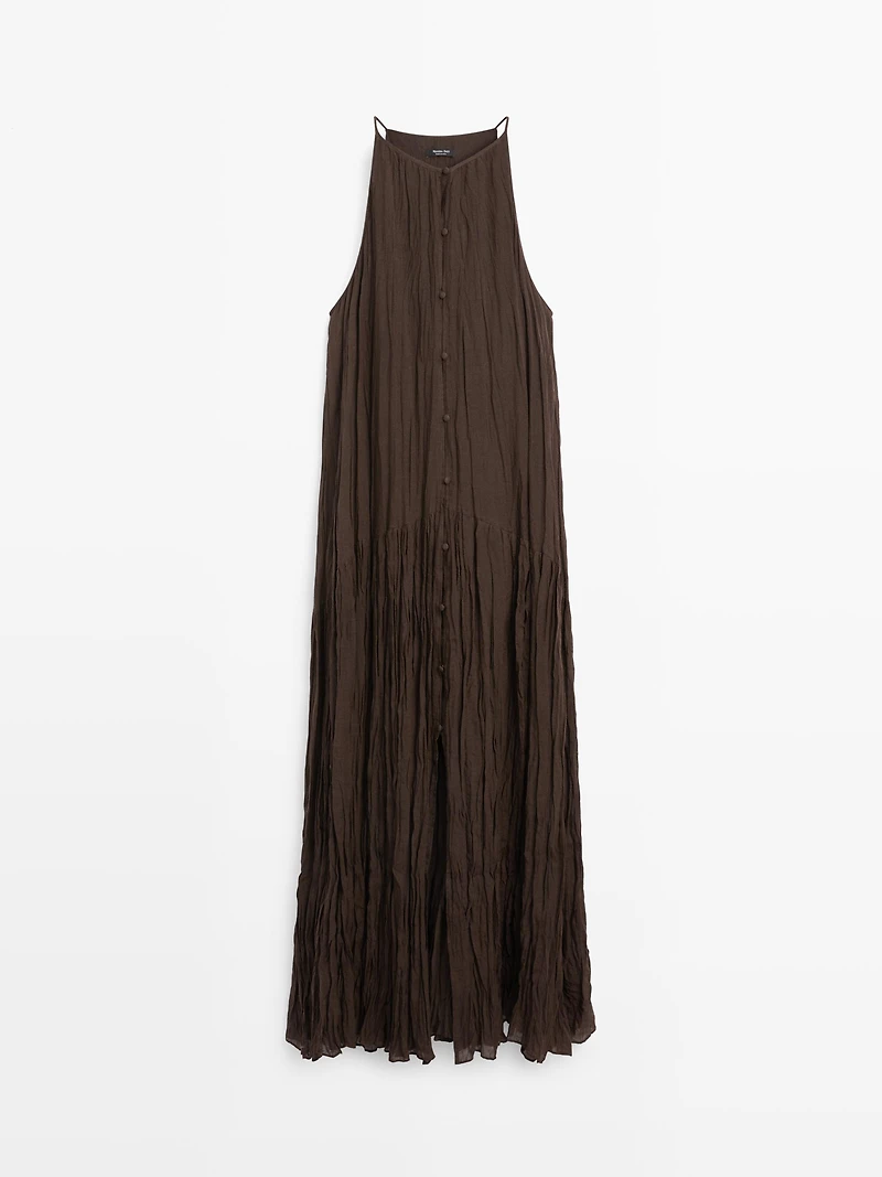 Flowing midi dress with button details
