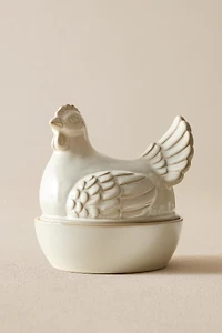 CERAMIC HEN STORAGE JAR