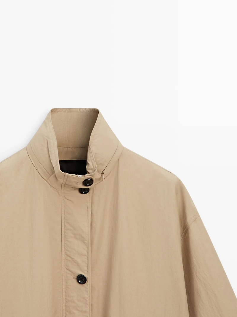 Puff parka with hood detail