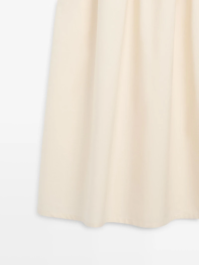 Cotton blend dress with contrast poplin
