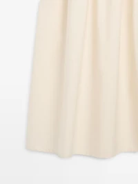 Cotton blend dress with contrast poplin