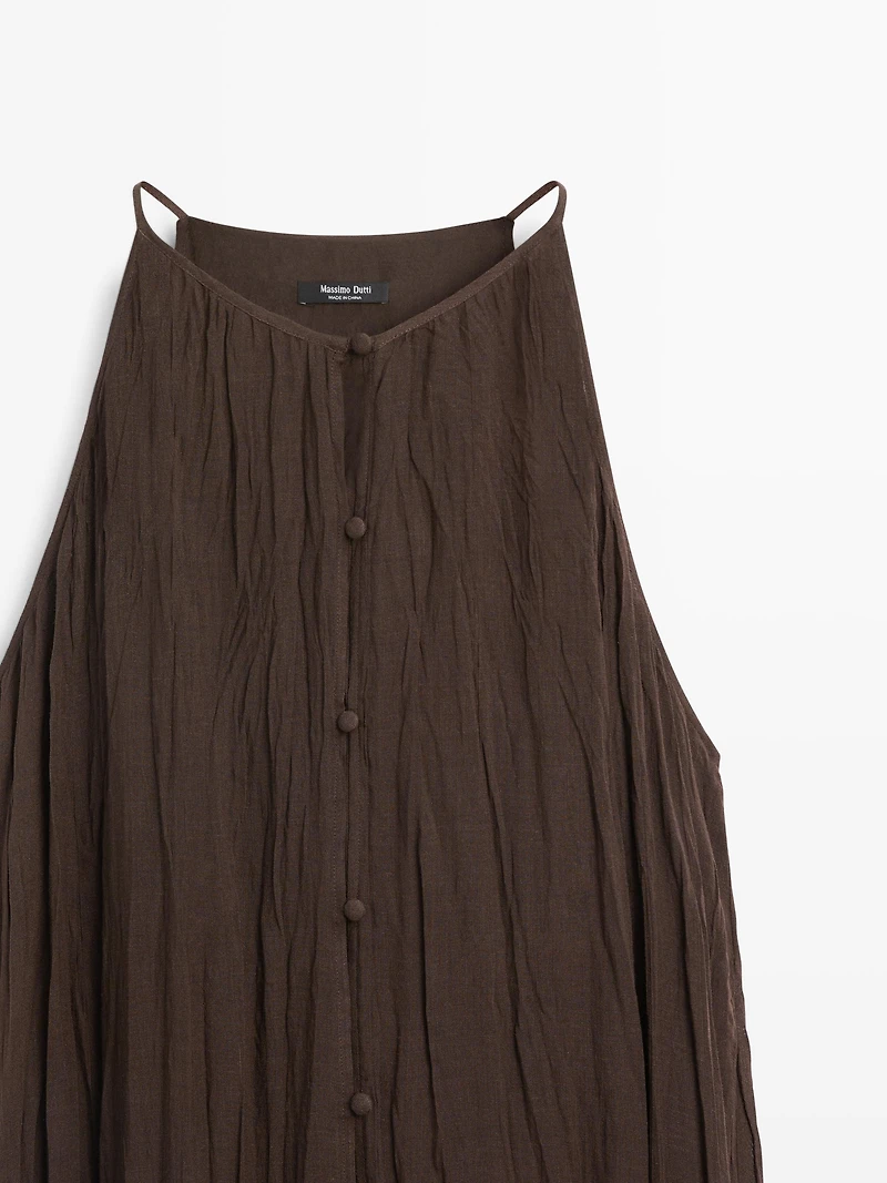 Flowing midi dress with button details