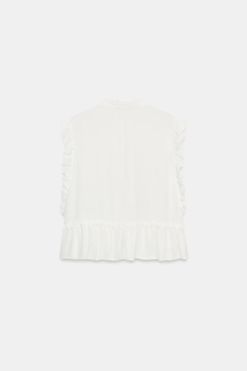 EMBROIDERED RUFFLE TOP