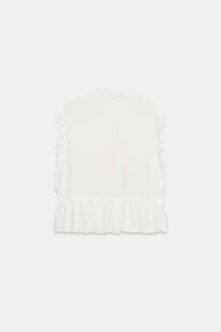 EMBROIDERED RUFFLE TOP