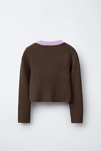 CHAMPION ® X ZARA CONTRAST COLLAR RIBBED SWEATER