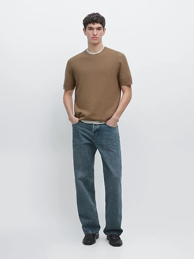 Short sleeve cotton knit T-shirt