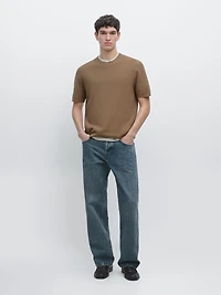 Short sleeve cotton knit T-shirt