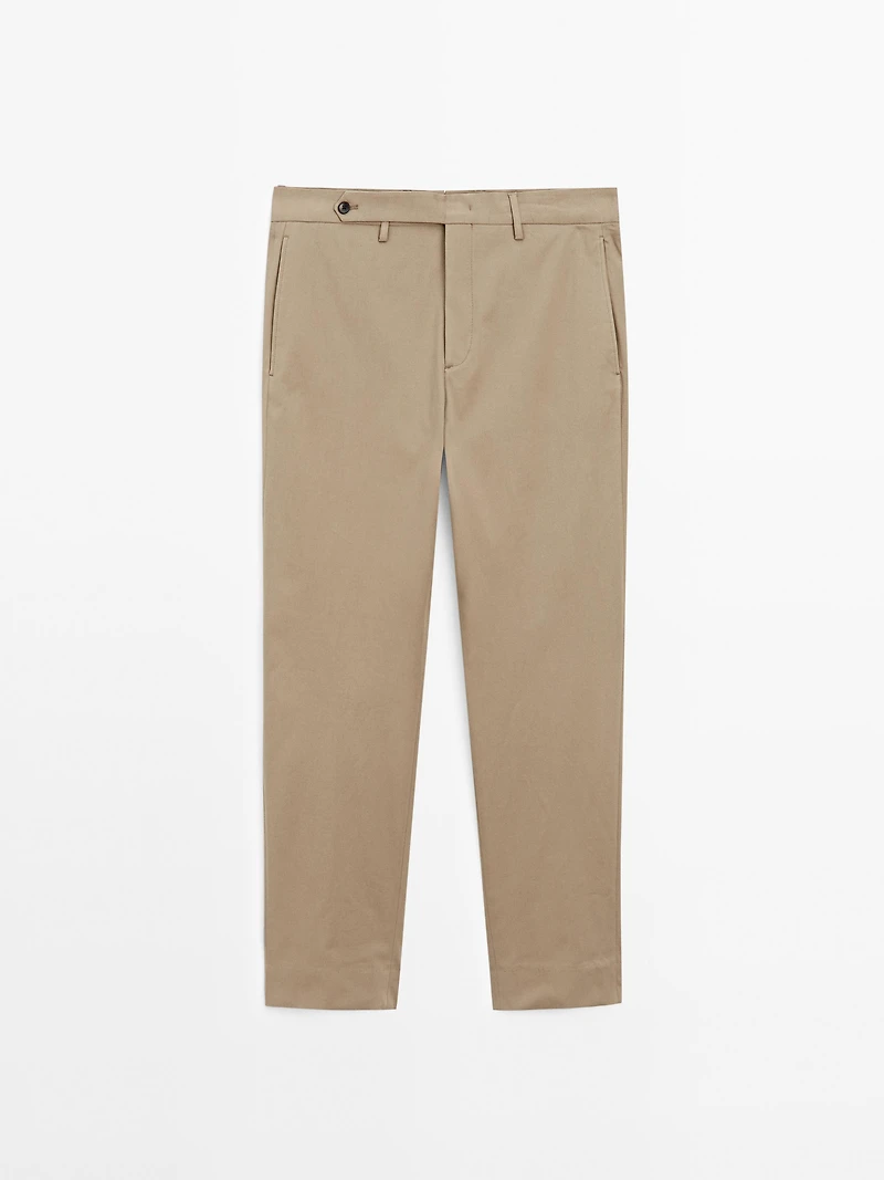 Pantalon slim en coton mélang
