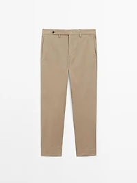Pantalon slim en coton mélang