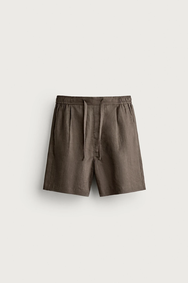 100% LINEN RELAXED FIT SHORTS