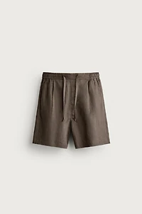 100% LINEN RELAXED FIT SHORTS