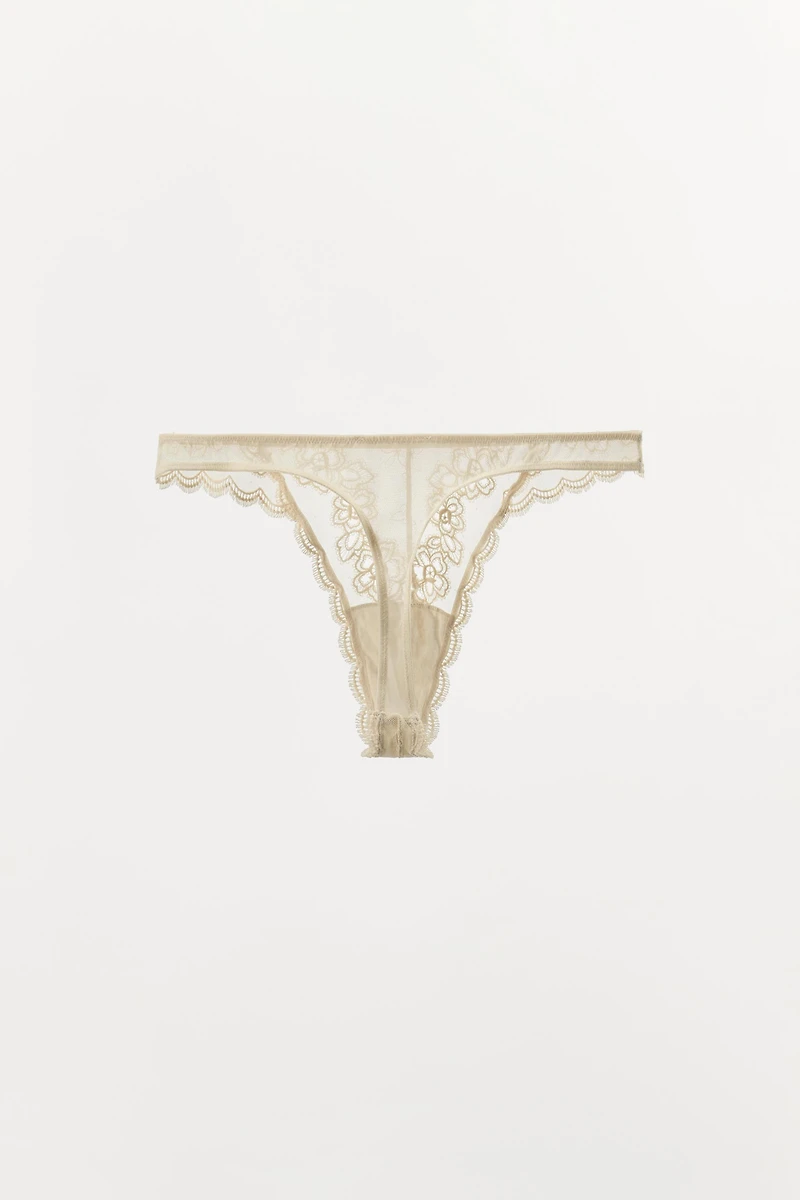 LACE MESH THONG