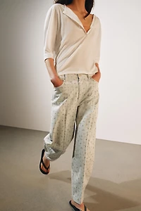ZW COLLECTION HIGH RISE TAPERED FLORAL JEANS