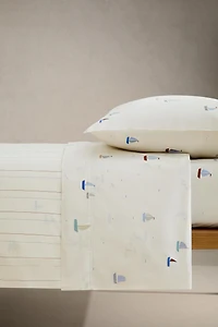 KIDS SAILBOAT COTTON FLAT SHEET