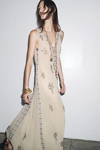 ZW COLLECTION BEADED EMBROIDERED DRESS