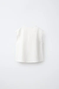 100% LINEN SLEEVELESS SHIRT