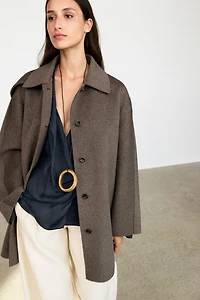 Melange wool blend coat