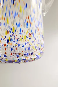 MULTICOLORED GLASS PITCHER