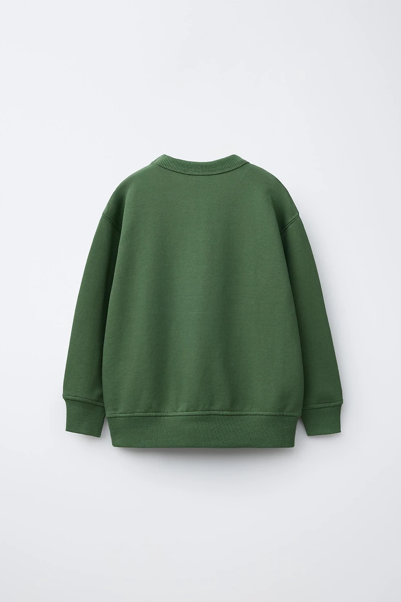 RAISED TEXT SWEATSHIRT