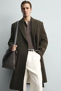 DOUBLE BREASTED WOOL BLEND COAT LIMITED EDITION