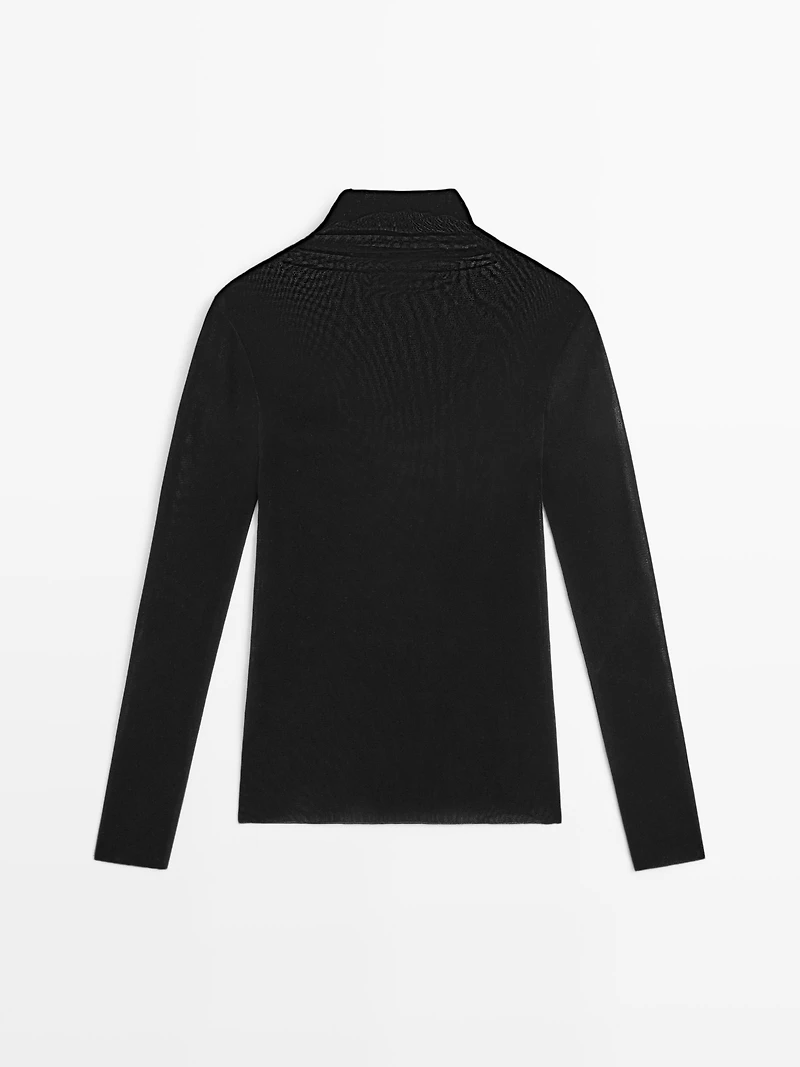 T-shirt manches longues semi-transparent