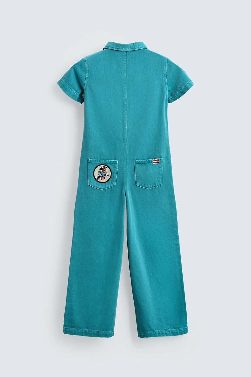 EMBROIDERED PATCH DENIM JUMPSUIT HARRY LAMBERT FOR ZARA X DISNEY