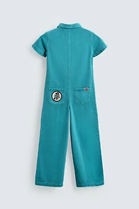 EMBROIDERED PATCH DENIM JUMPSUIT HARRY LAMBERT FOR ZARA X DISNEY
