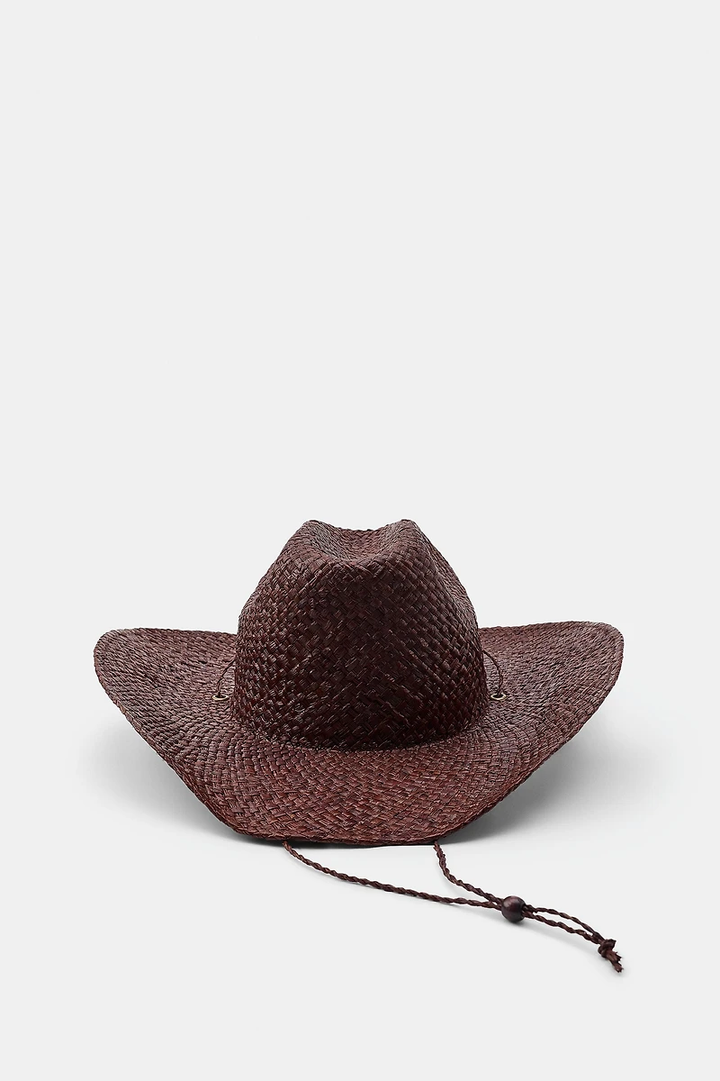 100% RAFFIA COWBOY HAT