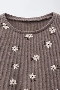 SOFT PRINTED RUFFLE T-SHIRT