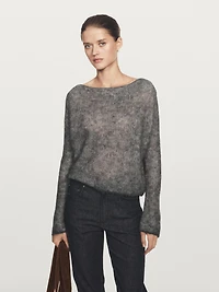 Pull court en maille laine et alpaga