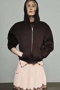 NEOPRENE EFFECT HOODIE SWEATSHIRT