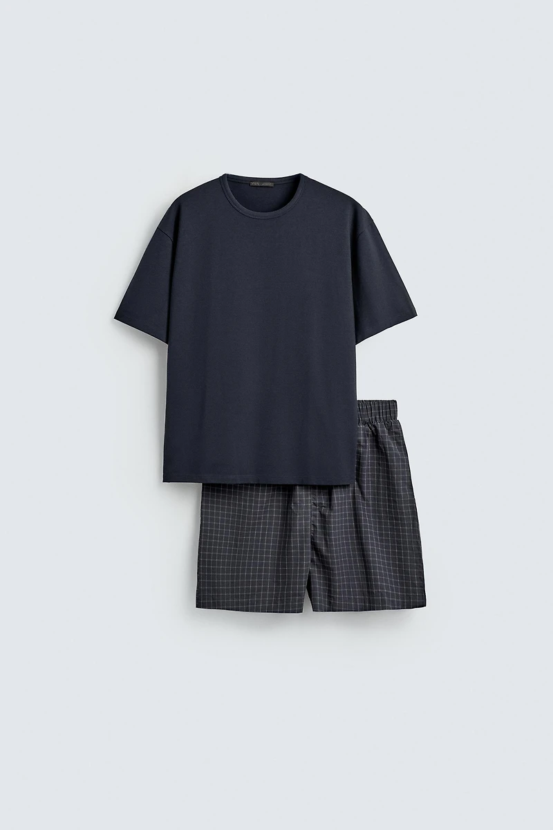PLAID BERMUDA PAJAMA SET